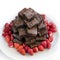Brownie Tower Stack with Strawberries