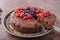 Brownies cake with chilli and berries