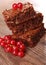 Brownies pile and currant