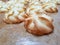 brownish, deliciously baked meringue cookies