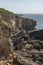 brownstone cliffs on the portuguese atlantic coast on a warm summer