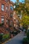 Brownstones and autumn color in Park Slope, Brooklyn, New York City