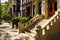 Brownstones in morning light. Upper West Side Street, Manhattan, New York City