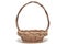 Brownâ€‹ wicker basketâ€‹ madeâ€‹ fromâ€‹ rattan.