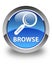 Browse glossy blue round button