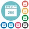 Browser 206 Partial Content flat round icons