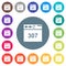 Browser 307 temporary redirect flat white icons on round color backgrounds