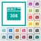 Browser 308 Permanent Redirect flat color icons with quadrant frames