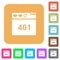 Browser 401 Unauthorized rounded square flat icons