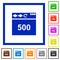 Browser 500 internal server error flat framed icons