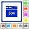Browser 504 Gateway Timeout flat framed icons