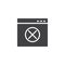 Browser error window vector icon