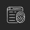 Browser fingerprinting chalk white icon on dark background