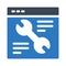 Browser gear vector glyph color icon