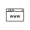 Browser icon vector. Line website window symbol.