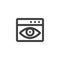 Browser privacy page line icon
