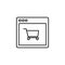 browser shopping webpage icon. Element of internet browser for mobile concept and web apps icon. Thin line icon for website design