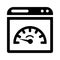 Browser, speed icon. Black vector graphics