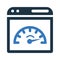 Browser, speed icon. Simple editable vector illustration