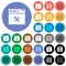 Browser tools round flat multi colored icons