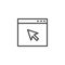 Browser window and cursor outline icon