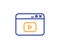 Browser Window line icon. Video content sign. Vector