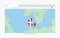 Browser window with map of Denmark, searching  Denmark in internet