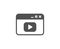 Browser Window simple icon. Video content sign.
