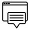 Browser window and speech bubble line icon. Message and computer window vector illustration isolated on white. Dialogue