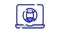 Browsing laptop internet web single isolated icon with dash or dashed line style