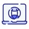 Browsing laptop internet web single isolated icon with dash or dashed line style