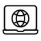 Browsing laptop internet web single isolated icon with outline style