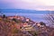 Brsec village skyline and Kvarner bay dawn view, Croatia