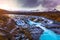 Bruarfoss - May 03, 2018: Panorama of the stunning Bruarfoss Waterfall, Iceland