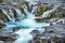 Bruarfoss Waterfall is a beautiful waterfall in Iceland. Take a long time shot The water is frothy