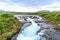 Bruarfoss waterfall with turquoise water, South Iceland