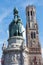 Bruges - The Belfort van Brugge and memorial of Jan Breydel and Pieter De Coninck on the Grote Markt