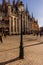 Bruges, Belgium - 17 February 2018: People walk in front of the provincial court in Bruges, Belgium