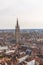 Bruges, Belgium - APRIL 05, 2019: View from above the Belfry tower in Bruges. Panoramic view