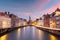 Bruges, Belgium Historic Canals at Dusk