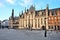 Bruges, Belgium, the historic Court building in Markt Square