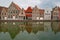 Bruges, Belgium, houses along the channel