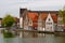 Bruges, Belgium, houses along the channel
