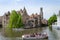 Bruges, Belgium - May 11, 2015: Tourist visit Rozenhoedkaai in Bruges, Belgium.