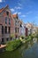 Bruges, Belgium. Old canal front buildings