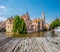 Bruges Brugge cityscape with water canal