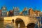 Bruges canal and bridge in the morning, Belgium