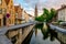 Bruges cityscape with Church of Our Lady