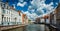 Bruges medieval houses and canal, Belgium