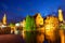 Bruges town at night
